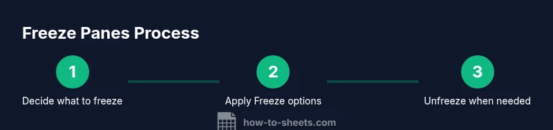 Process diagram of freezing panes in Google Sheets