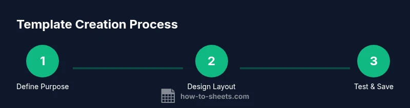 Process infographic showing steps to create templates in Google Sheets