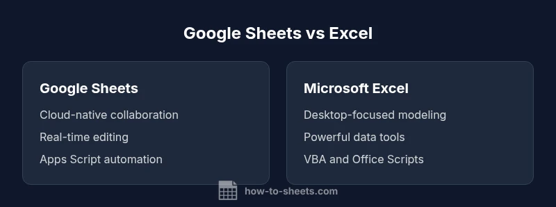 Comparison infographic for Google Sheets vs Excel