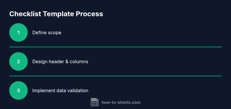 Process steps for creating a Google Sheets checklist template
