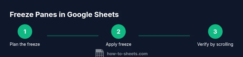 Process diagram showing freezing panes in Google Sheets