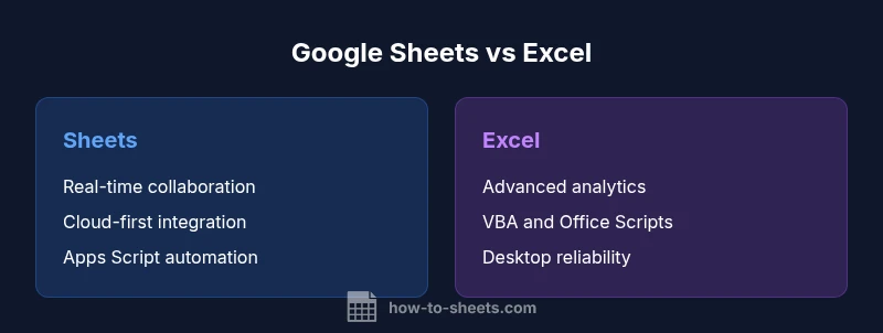 Comparison graphic of Google Sheets vs Excel