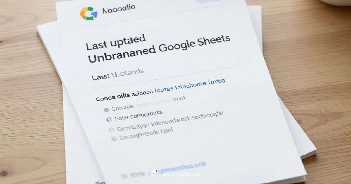 Last Updated - How To Sheets