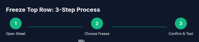 Process diagram showing freezing the top row in Google Sheets